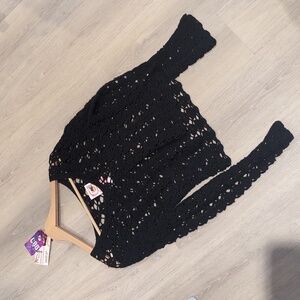 90s Crochet Boho Top Large